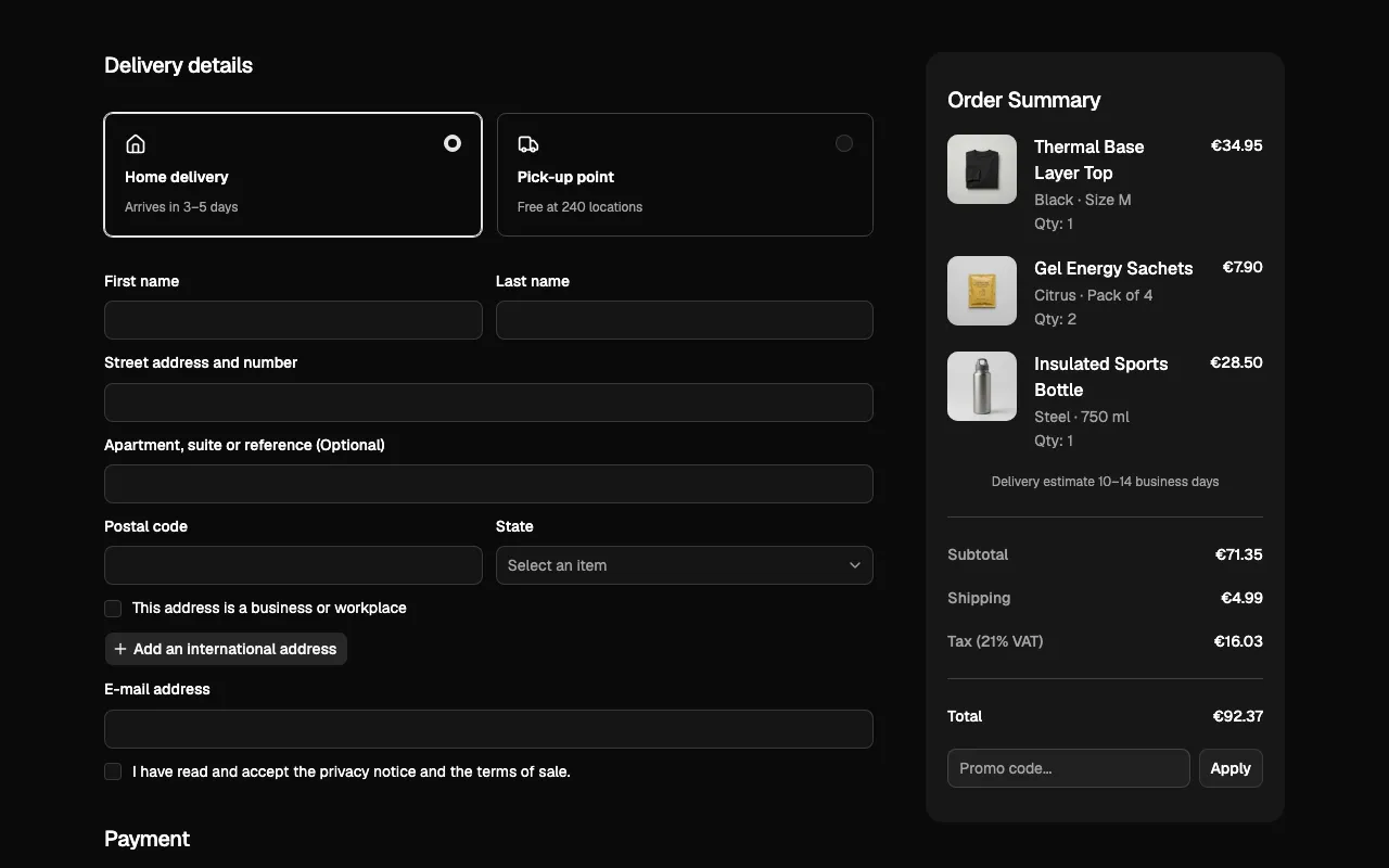 Checkout 01 React block