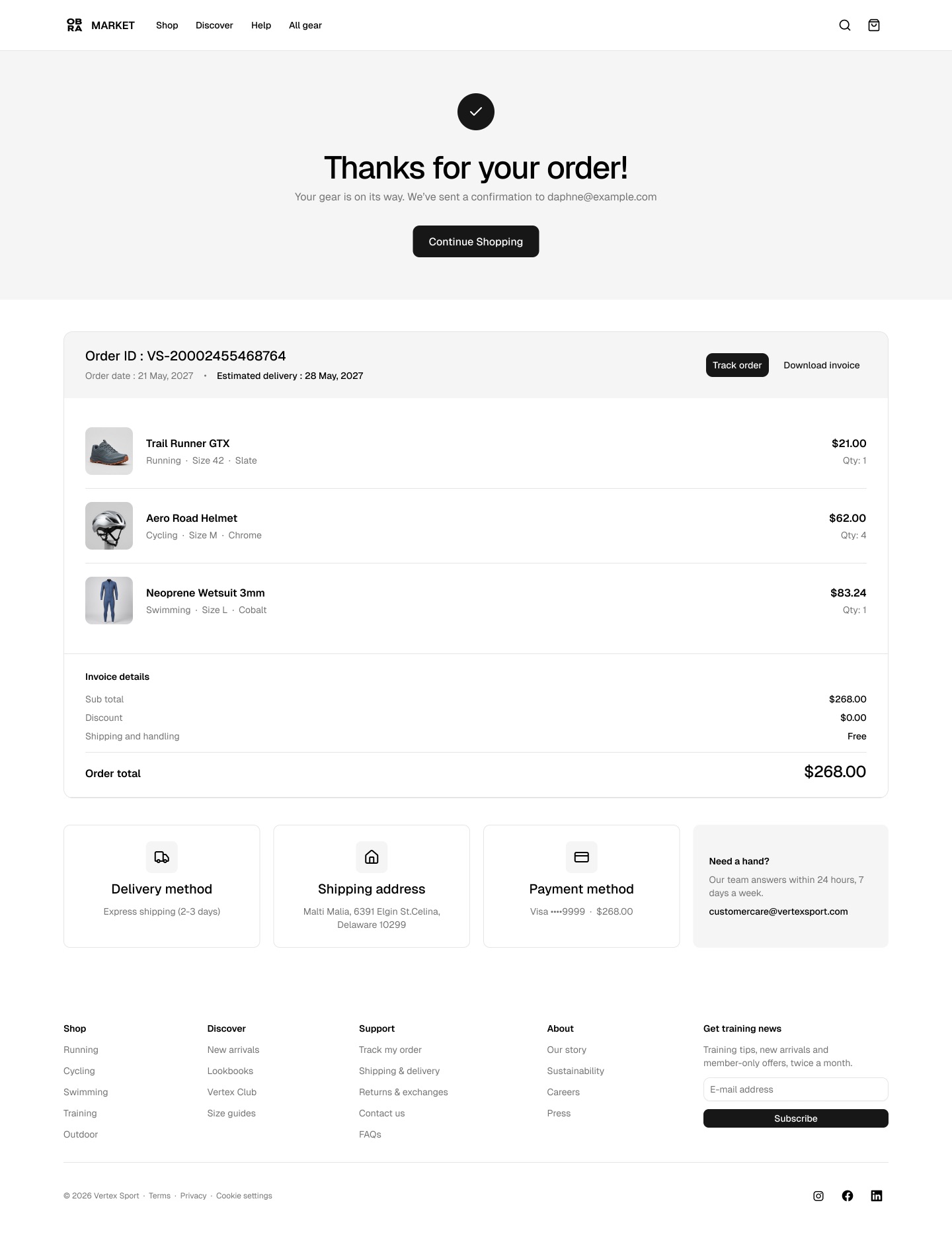 E-commerce Pro Blocks — Order confirmation